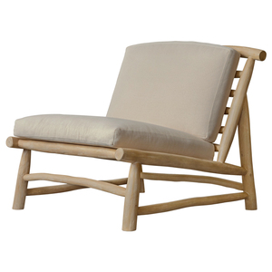 印尼进口实木沙发椅民宿北欧家用布艺躺椅设计师酒店休闲阳台椅子