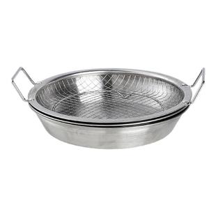 家用厨房滤油盘304不锈钢沥油盘炸物盘滤油神器双耳网筛漏油托盘