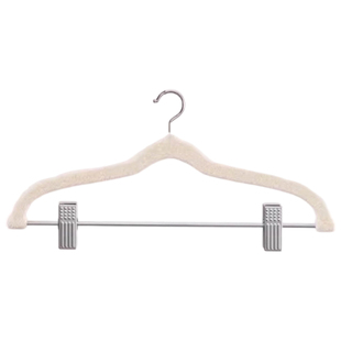 植绒衣架带夹子家用无痕挂衣裤架收纳挂裤子专用裙夹二合一衣柜