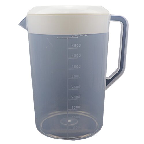 奶茶果汁记量器水杯5000ml冷水壶加厚带盖带刻度塑料量杯量桶包邮