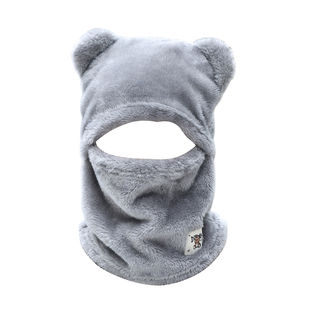 新款帽子围脖面罩一体多用骑车防寒加绒头盔帽卫衣帽护耳包头帽子