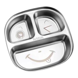 AIM316不锈钢儿童餐盘分格盘幼儿园家用宝宝男孩女吃饭专用碗