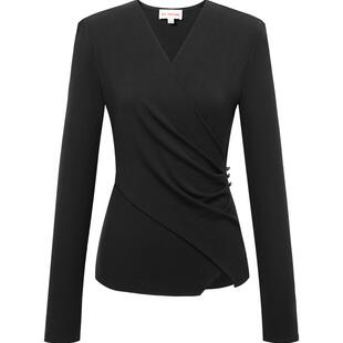 EP YAYING雅莹女装 通勤V领围裹式收腰瘦瘦衫 商场同款 5599Z