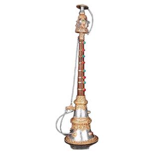 长号法器筒钦喇嘛喇叭尼泊尔手工打造铜雕花鎏银镀金唢呐乐器