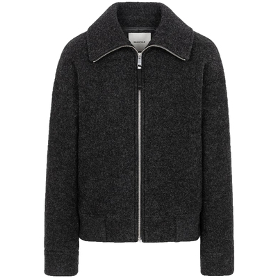 滨波女气质翻领短款毛呢外套