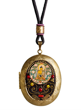 本命佛吊坠扎基拉姆嘎乌盒本命年护身符男女项链黄财神守护神挂件