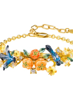 原创喜鹊柿子手链叠戴轻奢半镯