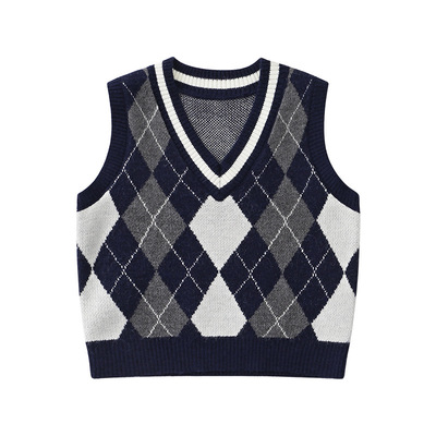 儿童针织马甲叮铛小熊学院风春秋