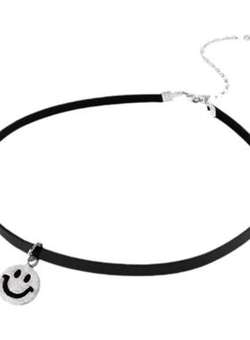 纯银项链女微笑颈链choker项圈