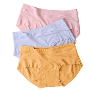 女士莫代尔内裤女纯棉全棉裆抗菌无痕中低腰平角包臀大码三角短裤