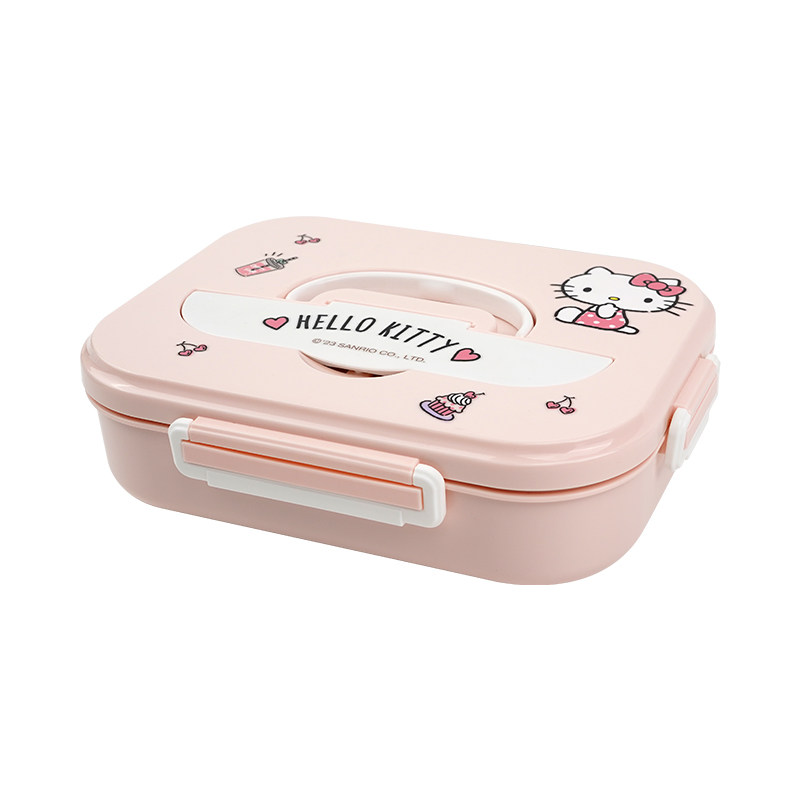hellokitty304不锈钢可爱分格饭盒带盖学生宿舍上班便当盒