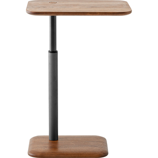 黑胡桃木沙发边几实木升降移动茶几旋转小边桌角几良年家具BJ38