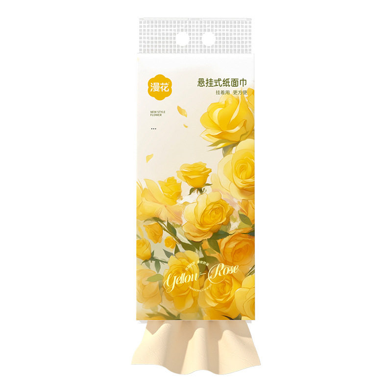 漫花悬挂式竹浆本色抽纸10提整箱