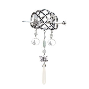 原创新中式发饰简约气质翡翠古风头饰发夹发卡半扎丸子女日常旗袍