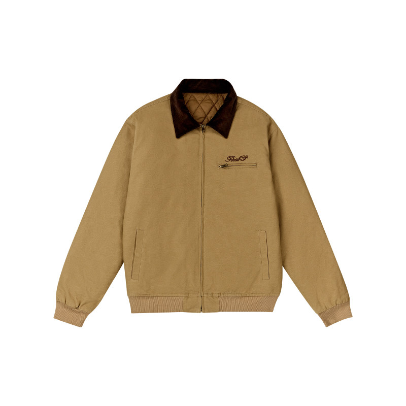 RealG2026冬季新款休闲复古风翻领加棉棉服夹克工装冬季外套男女