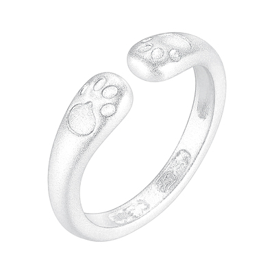 999银猫爪戒指女轻奢高级开口戒