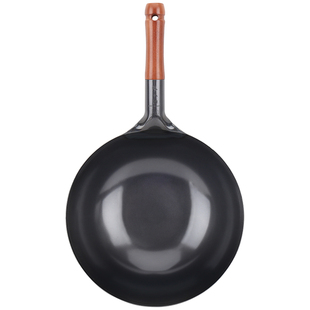 日本原装进口老式铁锅无涂层不易粘家用熟铁炒菜锅燃气灶专用炒锅