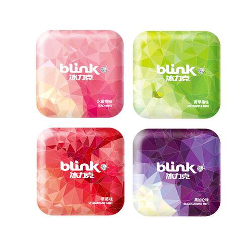 blink冰力克薄荷糖无糖型清凉持久香口糖清新口气口香糖糖果零食