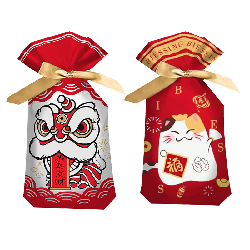 圣诞节糖果包装袋新年零食饼干儿童礼品礼物派对食品束口抽绳袋子