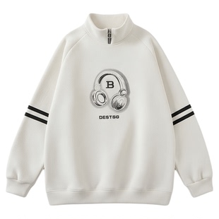 卫衣男生秋冬季新款青少年加绒加厚半高领打底衫上衣长袖t恤男装