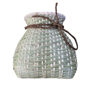 竹篓手工编织宝宝小背篓鱼篓花盆竹筐采茶篮子竹编制品汉服古风