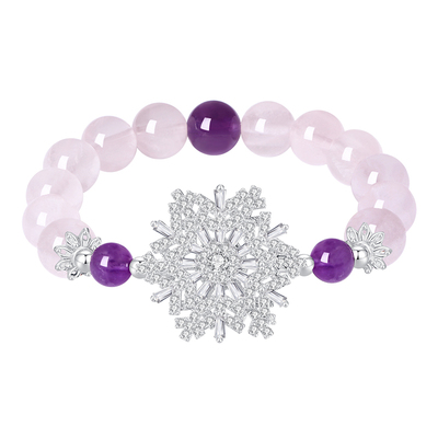 糖心雪花手串+粉水晶+紫晶