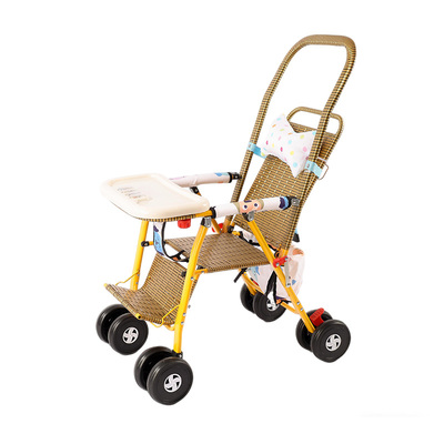 婴儿车折叠款仿藤编座椅可坐可躺