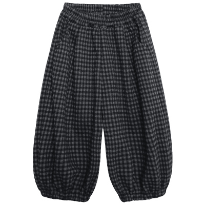 积木城堡男童加绒裤子2025冬季新款儿童一体绒休闲裤中小童格子裤