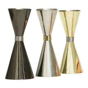 日式金环量酒器304不锈钢 量酒器盎司杯安士杯带刻度双头调酒量杯