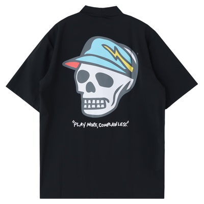 高尔夫球服男短袖T恤美式骷髅