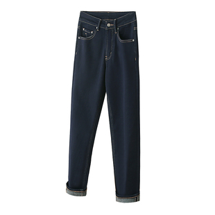 柜款同源，品质好到爆！显瘦大弹力舒适加绒小直筒牛仔裤女秋冬款