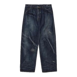 TIRES 25SS 日产冈山内达华水洗牛仔长裤 复古手工boro宽松非nbhd