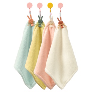 洁丽雅擦手巾挂式家用卡通可爱厨房方巾超强吸水吸水卫生间专用