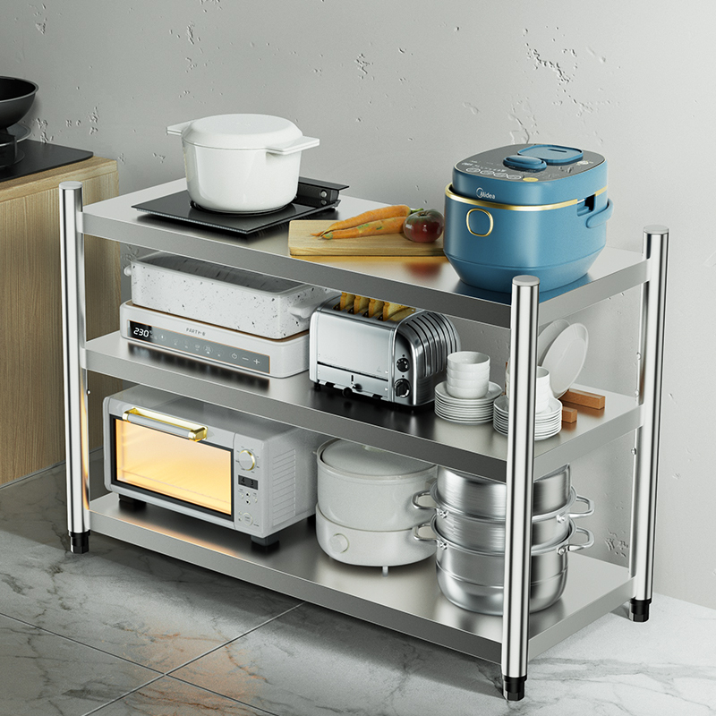 厨房置物架不锈钢储物餐柜 卡玫莱出品 多种尺寸可选 特粗特厚材