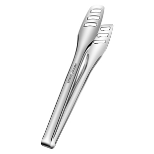 德国 一体成型316不锈钢食品夹加厚厨房牛排面包烧烤防烫烤肉夹子