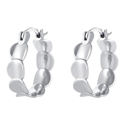 一撇一捺耳扣不规则耳圈925银