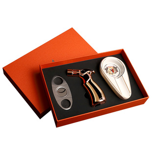 雪茄剪刀三合一雪茄套装工具雪茄剪钳雪茄打孔器打火机v型剪专用