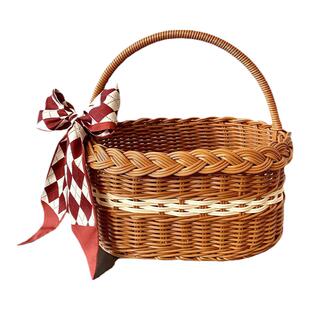 手工编织竹篮子柳编儿童手提野餐采摘零食收纳摄影插花伴手礼特色