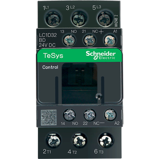 施耐德LC1D32BDC交流接触器直流线圈控制DC24V48V1开1闭辅助触点