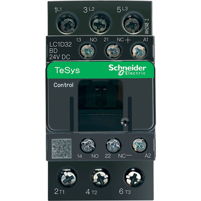 施耐德LC1D32BDC交流接触器直流线圈控制DC24V48V1开1闭辅助触点
