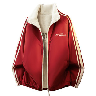 NASA STUSY美式复古2026秋冬装新款男款双面穿夹克加绒加厚外套