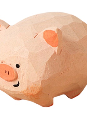 椴木动物摆件可爱治愈解压