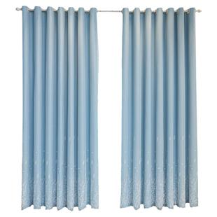 窗帘双层遮光布纱一体纯色卧室客厅阳台定制挂钩打孔简约现代新款