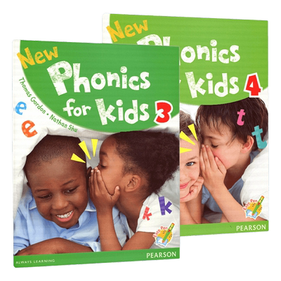 香港朗文幼儿英语自然拼读教材2册  New Phonics for kids 3-4级别 学生用书 英文原版培生分级阅读 亲子幼儿中班教材 英文版书籍