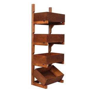 实木落地置物架多层客厅零食架展示杂物陈列架厨房蔬菜收纳架书架