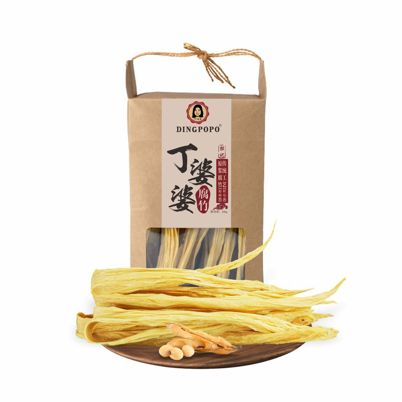 丁婆婆腐竹干货纯正无添无粘盐加头层正宗手工皮卷非转500g非油炸