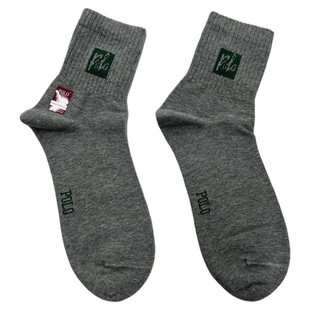 正品POLO袜子女春秋冬纯色运动中高筒袜韩系潮流无骨纯棉短袜1921