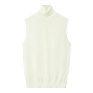 【黄金羊毛】OVV秋冬热卖女装基础简约高领无袖针织背心