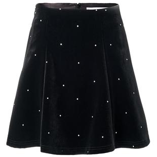 【商场同款-新年红系列】MAXRIENY法式复古丝绒半裙A字收腰短伞裙