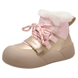 Dickies雪地靴女童2025冬季新款中大童加厚短靴儿童靴子保暖棉鞋